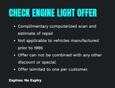 Check Engine Light Offer