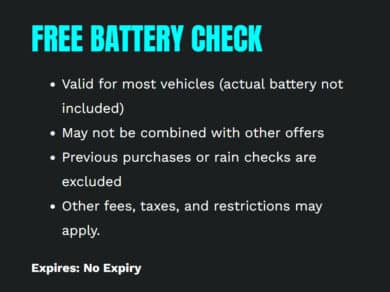 Free Battery Check Offer
